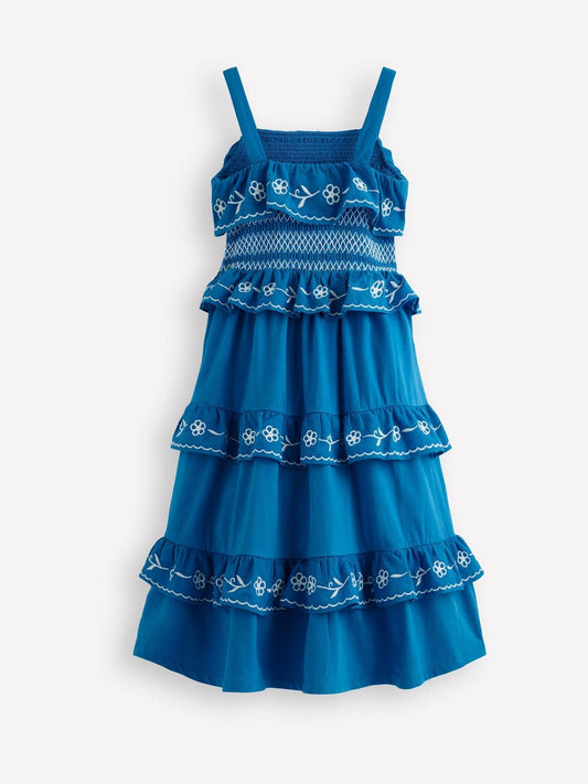Dsiney Kidz - Boden Blue Jersey Embroidered Midi Dress image 2