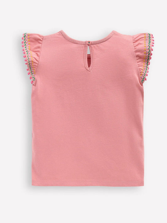Boden Pink Flutter Sleeve Trim Top image 2