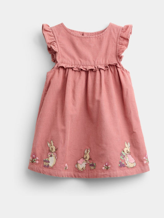 Dsiney Kidz - JoJo Maman Bébé Rose Pink Peter Rabbit™ Flopsy Bunny Cord Dress & Bodysuit image 2
