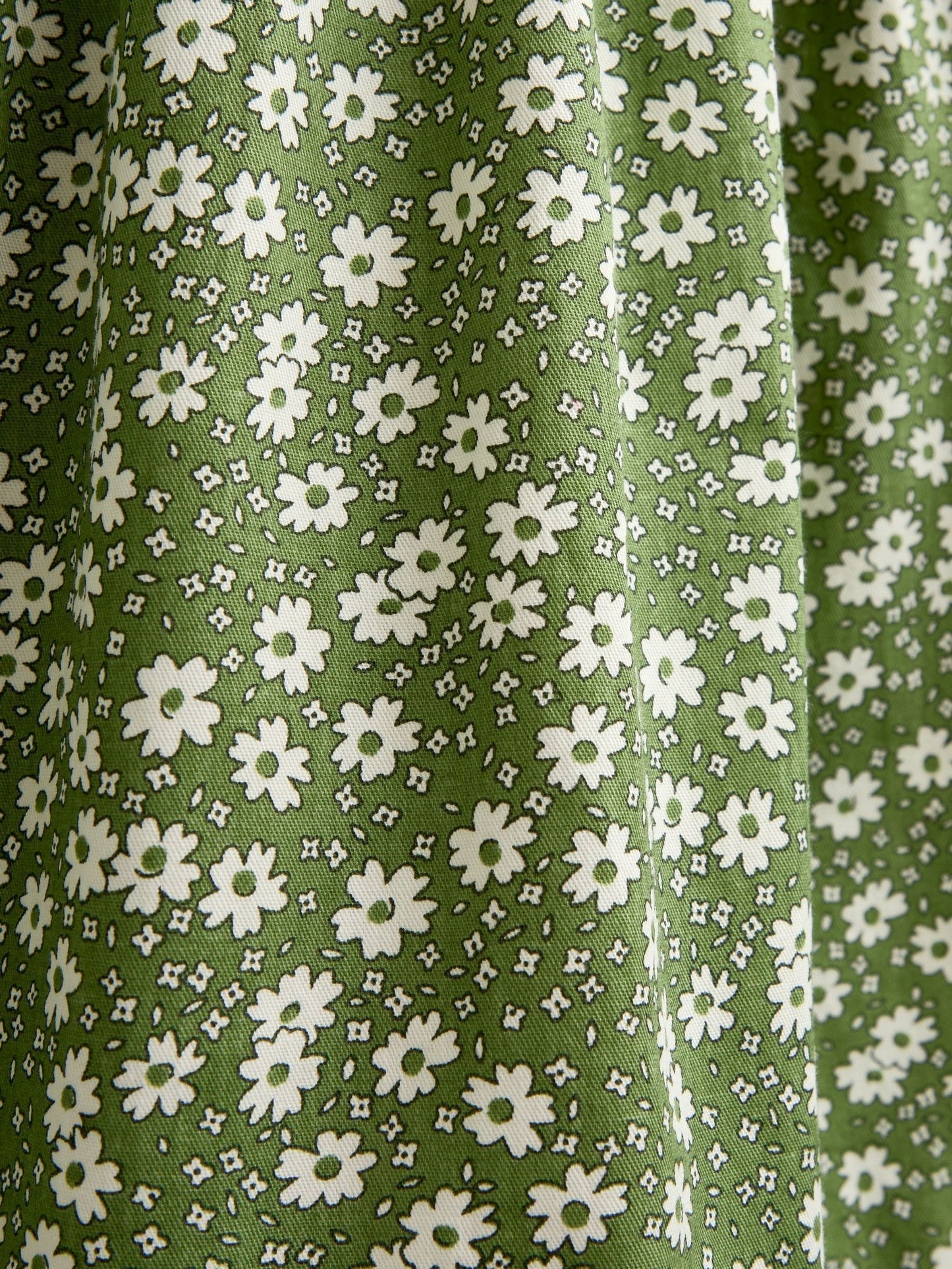Dsiney Kidz - JoJo Maman Bébé Olive Green Ditsy Floral Collared Floral Print Dress image 4
