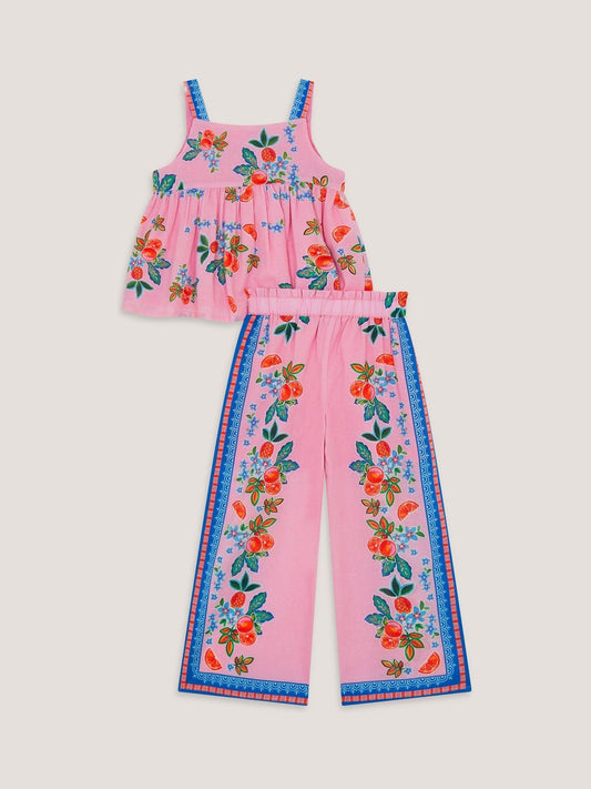 Dsiney Kidz - Monsoon Pink Oriana Fruity Top & Trousers Set image 2