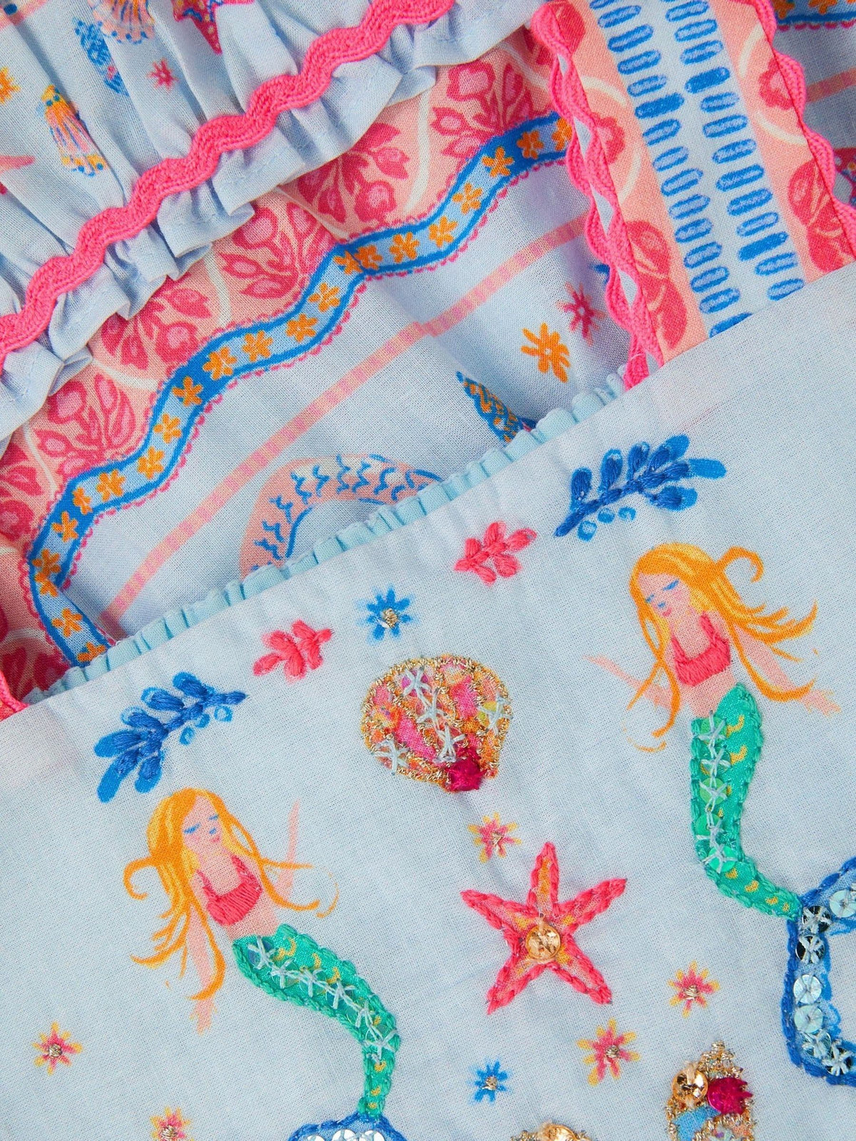 Dsiney Kidz - Monsoon Blue Baby Mermaid Print Dress image 4
