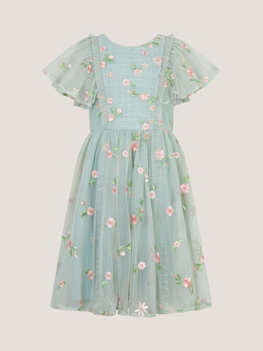 Dsiney Kidz - Monsoon Green Primrose Embroidered Party Dress image 2