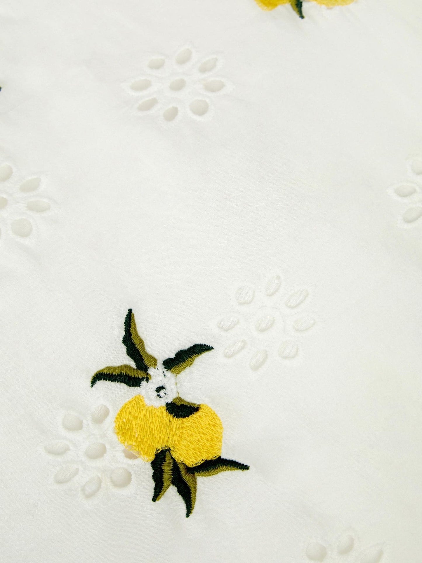 Monsoon White Lemon Embroidered Broderie Dress image 4