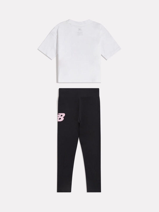 Dsiney Kidz - New Balance White Floral Shoe Graphic T-Shirt and Leggings Set image 2