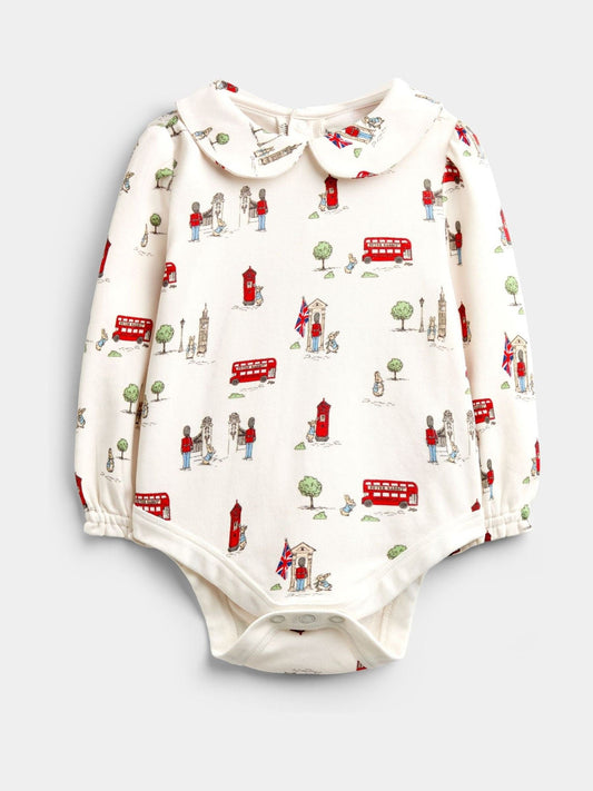 Dsiney Kidz - JoJo Maman Bébé Light Blue Peter Rabbit London Pinny Dress & Bodysuit Set image 2