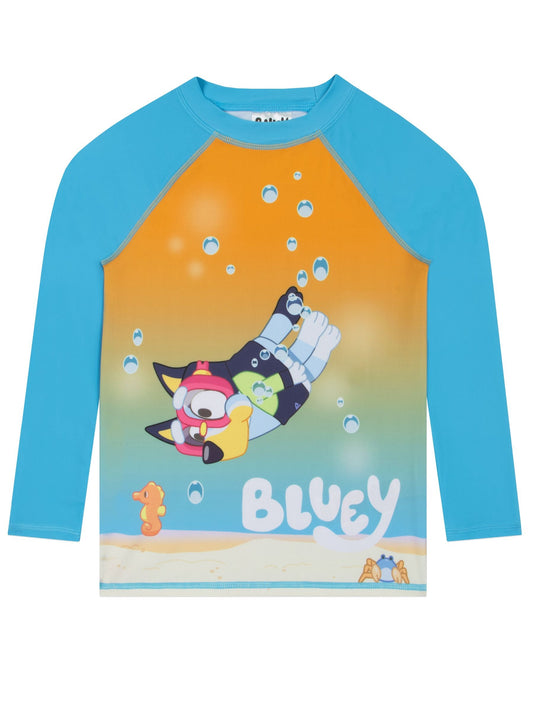 Character Blue Bluey Long Sleeve Rash Guard And Swim Shorts image 2