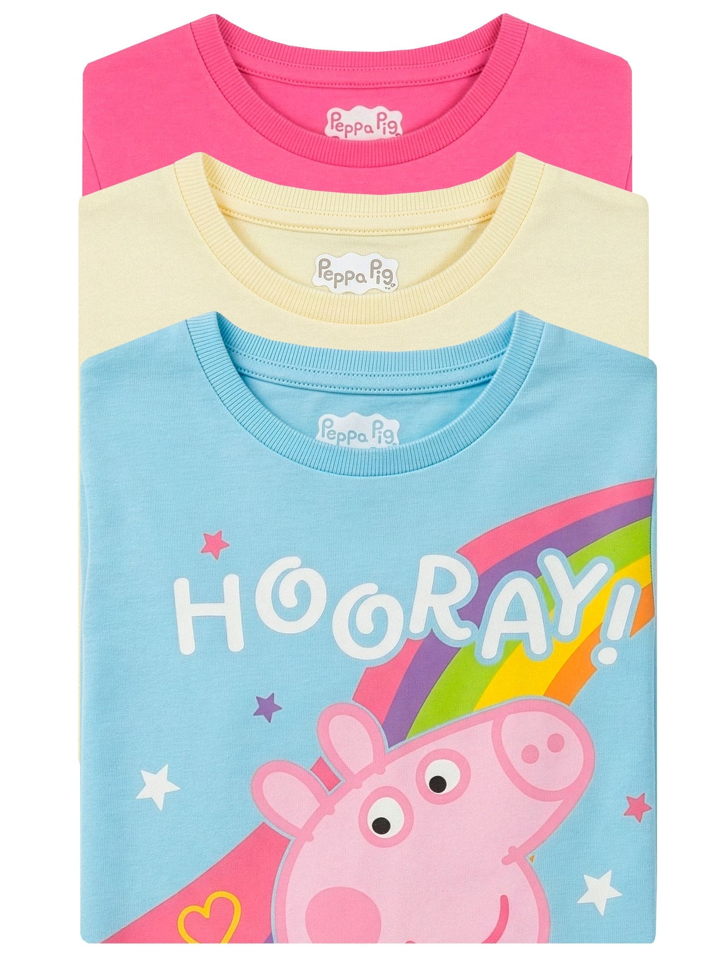 Dsiney Kidz - Character Pink Peppa Pig T-Shirts 3 Pack Peppa, George And Evie image 5