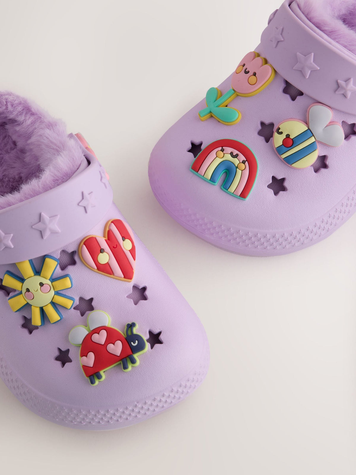 Dsiney Kidz - Purple Faux Fur Lined Clog Slippers image 5