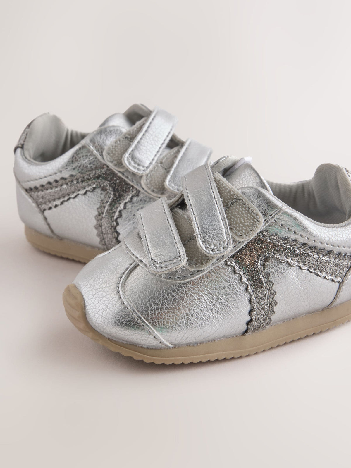 Dsiney Kidz - Silver Metallic Baby Touch Fastening Trainers image 5