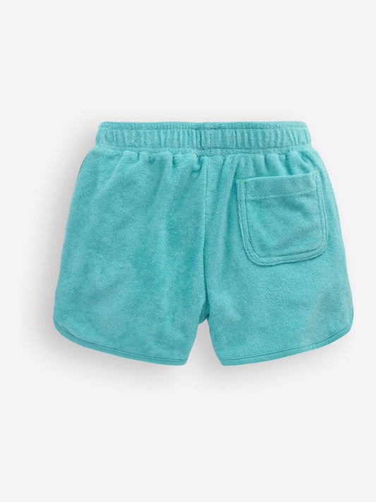 Boden Blue Towelling Embroidered Shorts image 2