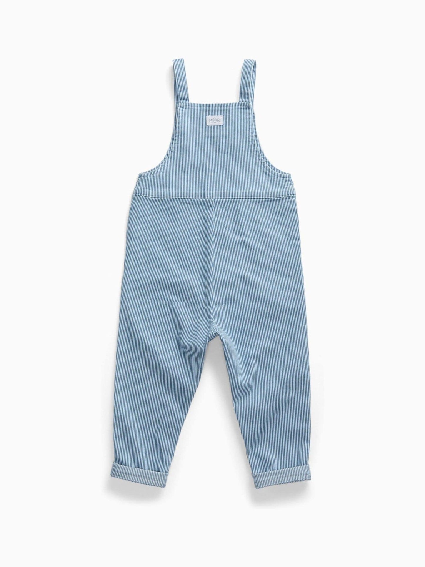 MORI Blue Soft Stripe Denim Dungarees image 2