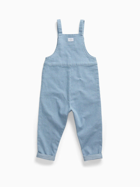 Dsiney Kidz - MORI Blue Soft Stripe Denim Dungarees image 2