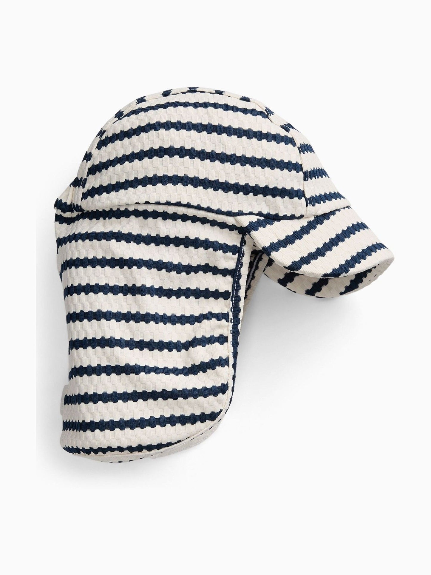MORI Dark Blue Stripe Sun & Swim Hat with Neck Protection image 3