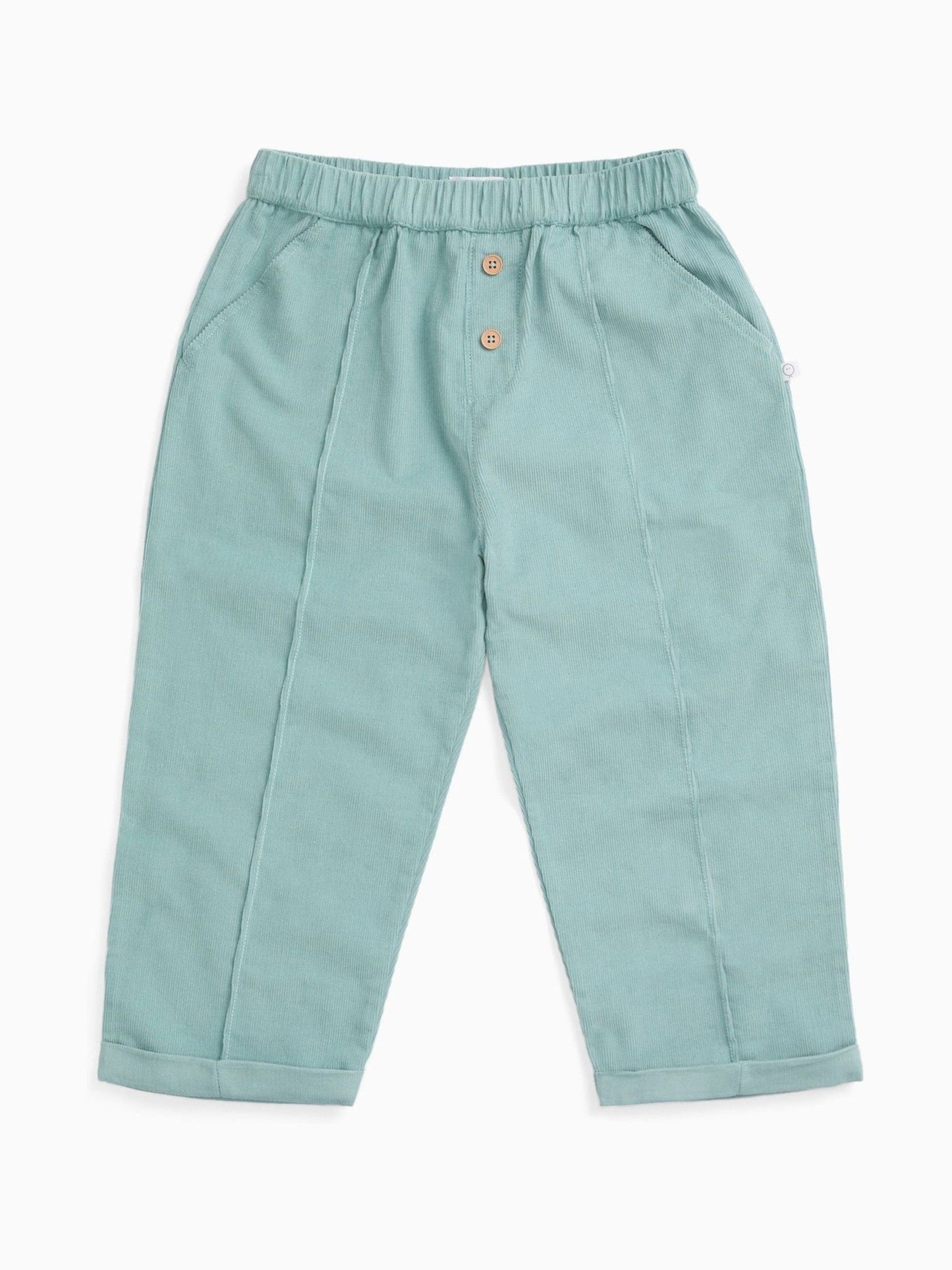 MORI Green Soft Cotton Corduroy Trousers image 2