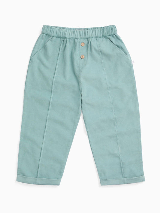 MORI Green Soft Cotton Corduroy Trousers image 2