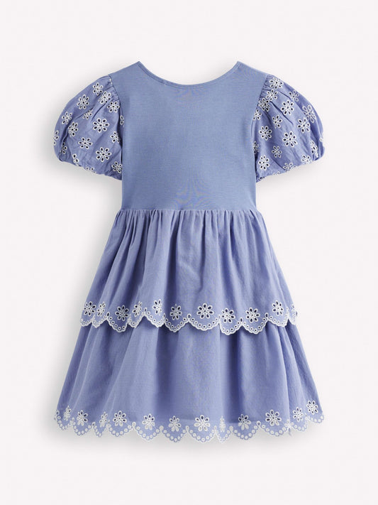 Dsiney Kidz - Boden Blue Broderie Rara Jersey Dress image 2
