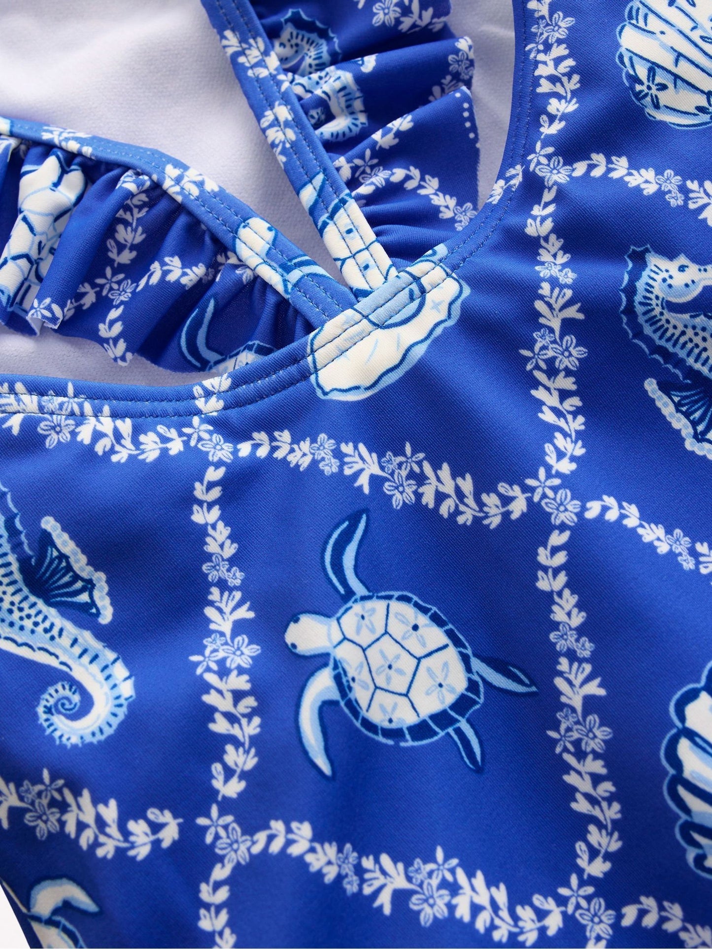 Boden Blue Hallie Frill Strap Swimsuit image 3