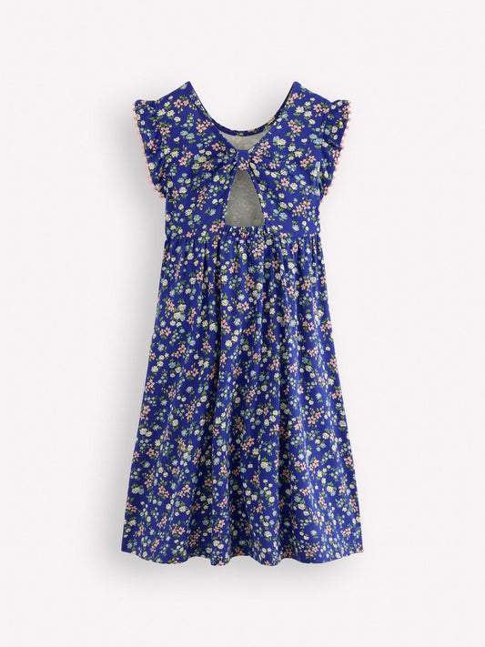 Dsiney Kidz - Boden Blue Bow Back Jersey Dress image 2