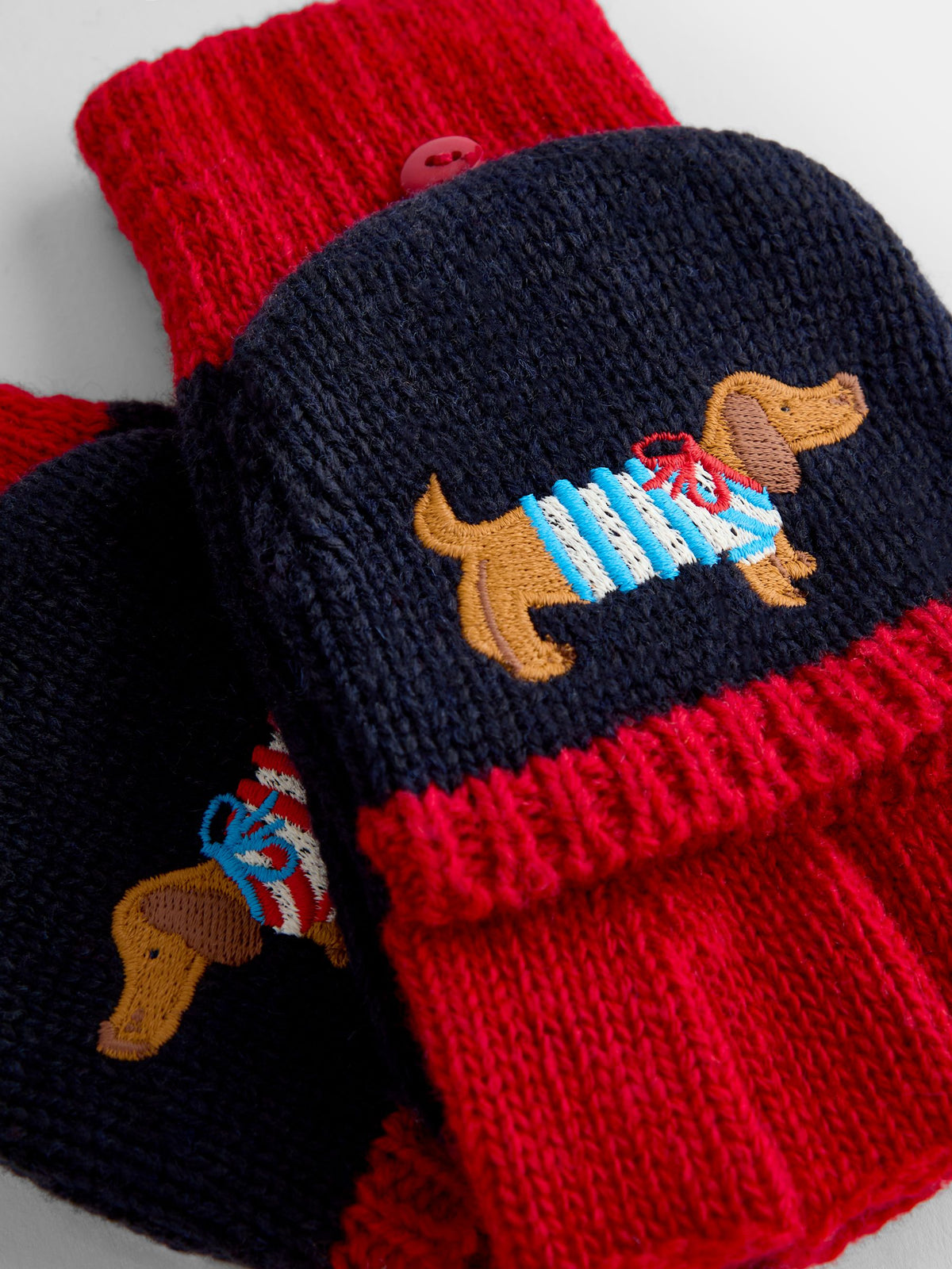 JoJo Maman Bébé Navy Dachshund Convertible Mittens - image 5