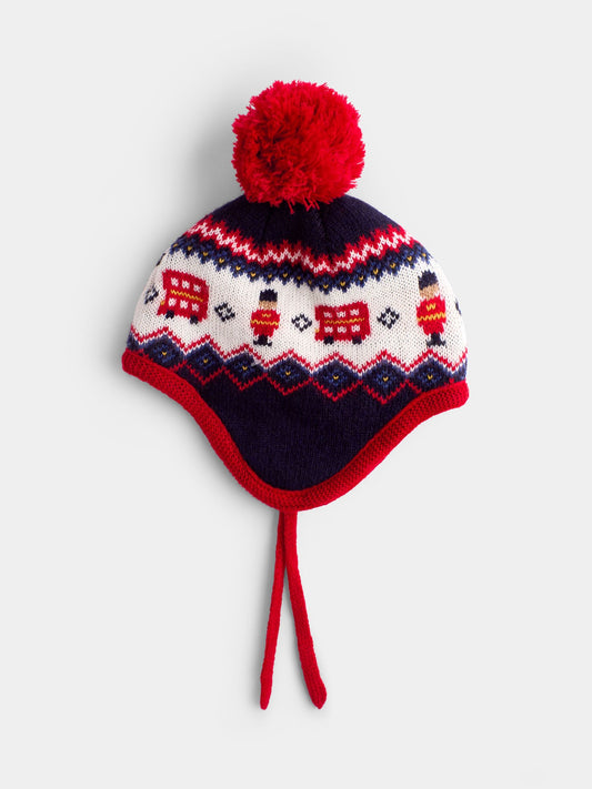 JoJo Maman Bébé Navy London Knitted Hat and Mitten Set - image 2