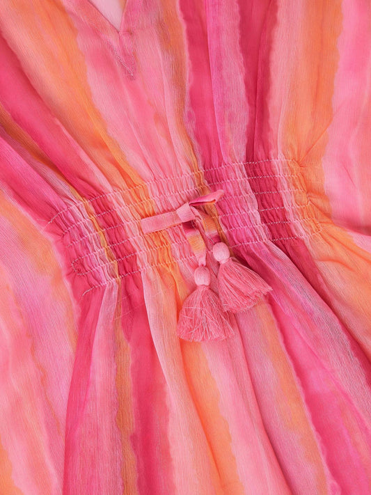 Dsiney Kidz - Monsoon Pink Stripe Tie-Dye Kaftan image 2
