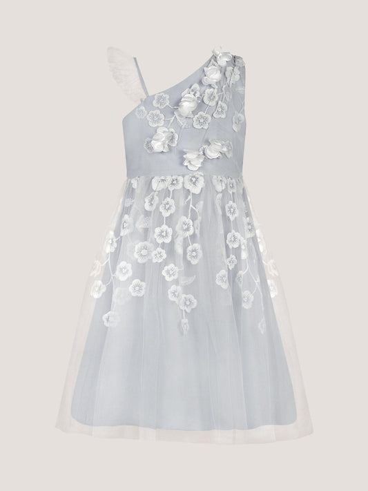 Dsiney Kidz - Monsoon Blue Liza Embroidered Asymmetrical Party Dress image 2