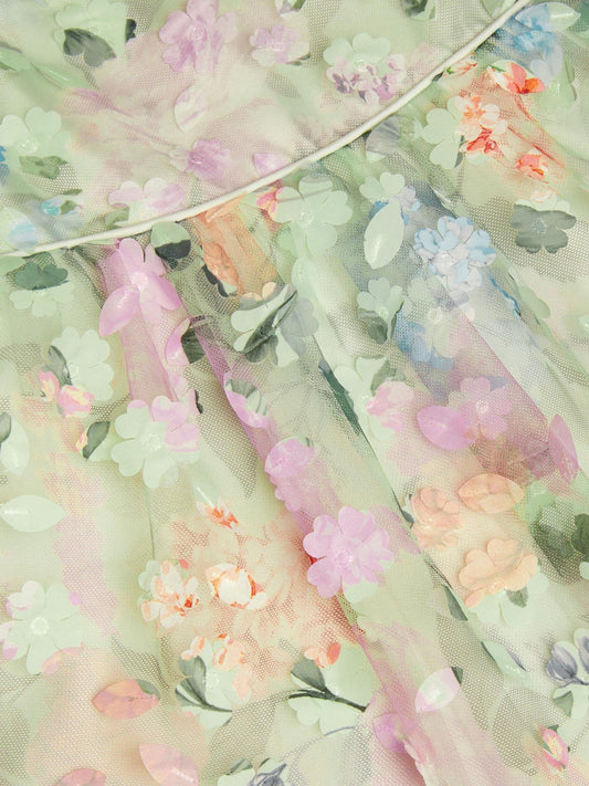 Dsiney Kidz - Monsoon Green Baby Eliza Floral Appliqué Party Dress image 2