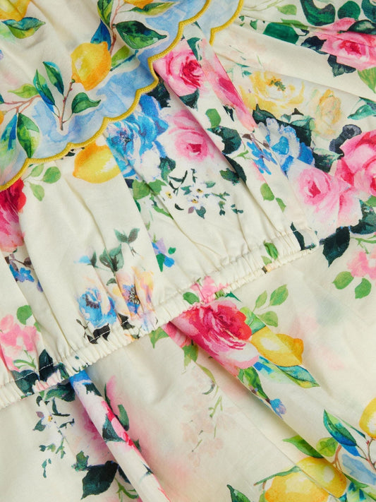 Dsiney Kidz - Monsoon White Lemon Rose Print Top & Skort Set image 2