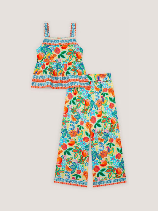 Dsiney Kidz - Monsoon Yellow Alani Fruit Print Top & Trousers Set image 2