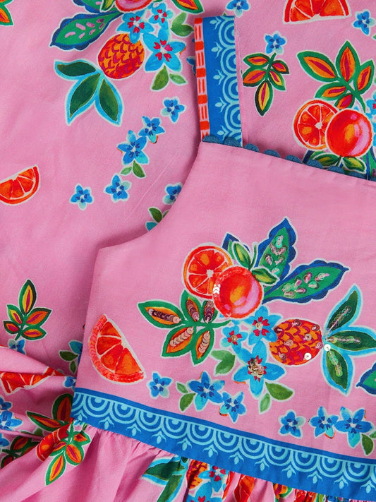 Dsiney Kidz - Monsoon Pink Oriana Fruity Hanky Hem Dress image 2