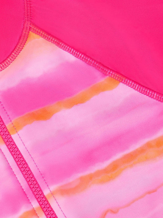 Dsiney Kidz - Monsoon Pink Tie Dye Upf50+ Short Sleeve Swimsuit image 2