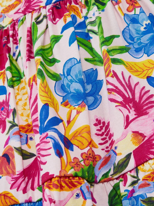 Dsiney Kidz - Monsoon Pink Tropical Print Jersey Dress image 2
