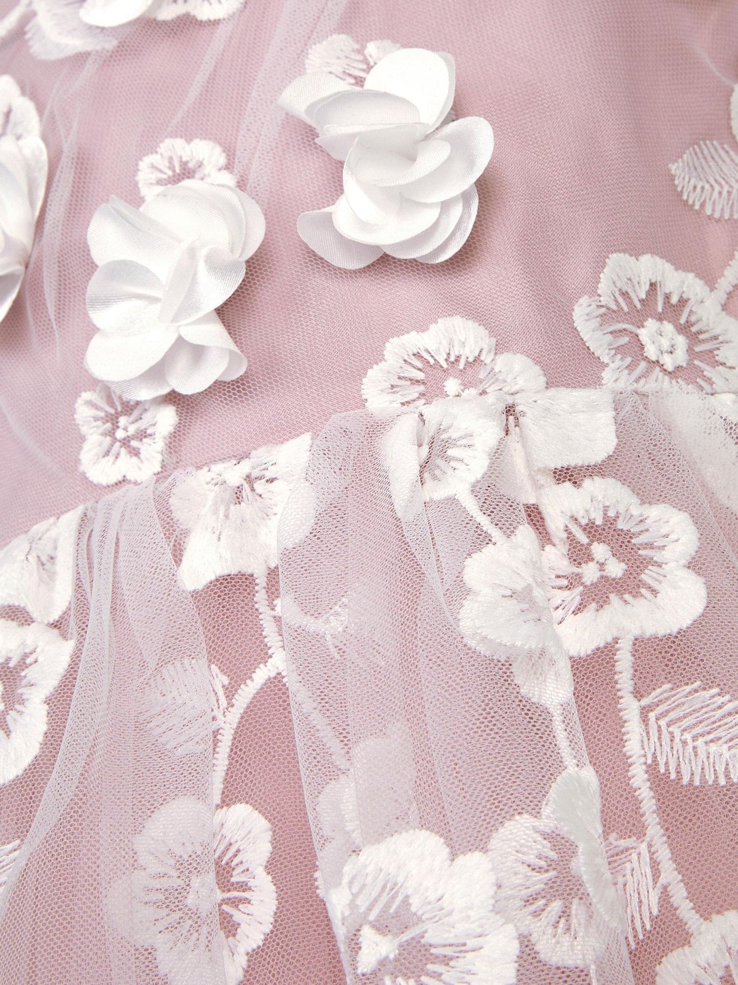 Monsoon Pink Liza Embroidered Asymmetrical Party Dress image 3