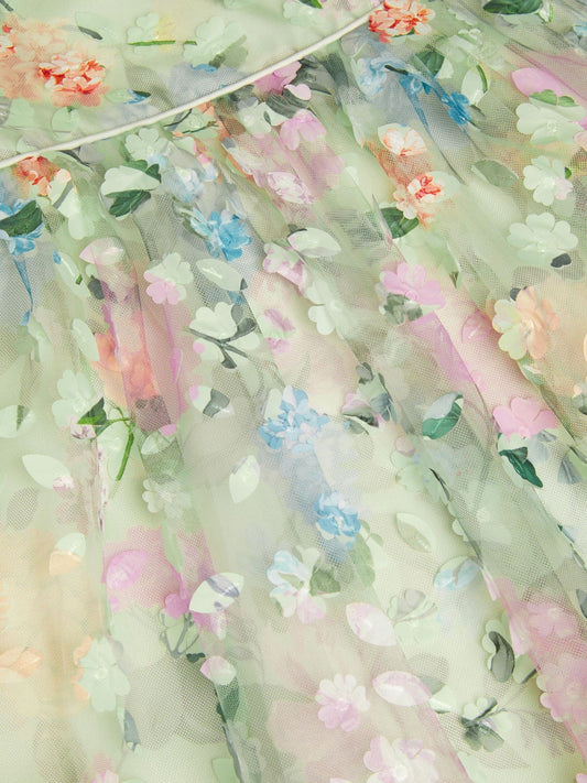 Dsiney Kidz - Monsoon Green Eliza Floral Appliqué Party Dress image 2