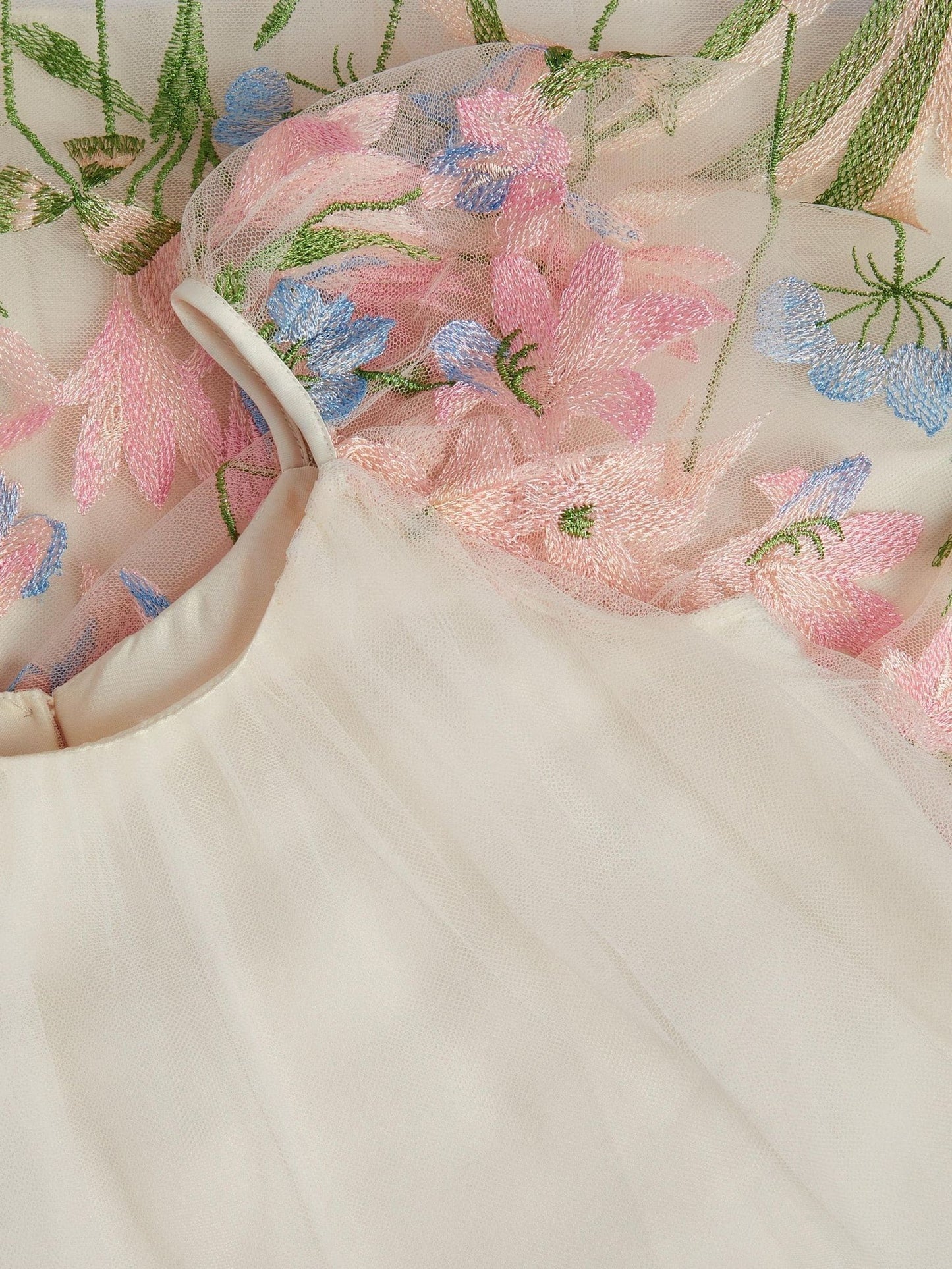Monsoon White Bryony Floral Embroidered Party Dress image 3