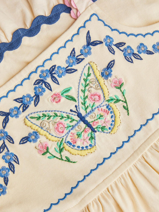 Dsiney Kidz - Monsoon Cream Embroidered Butterfly Cut Out Dress image 2