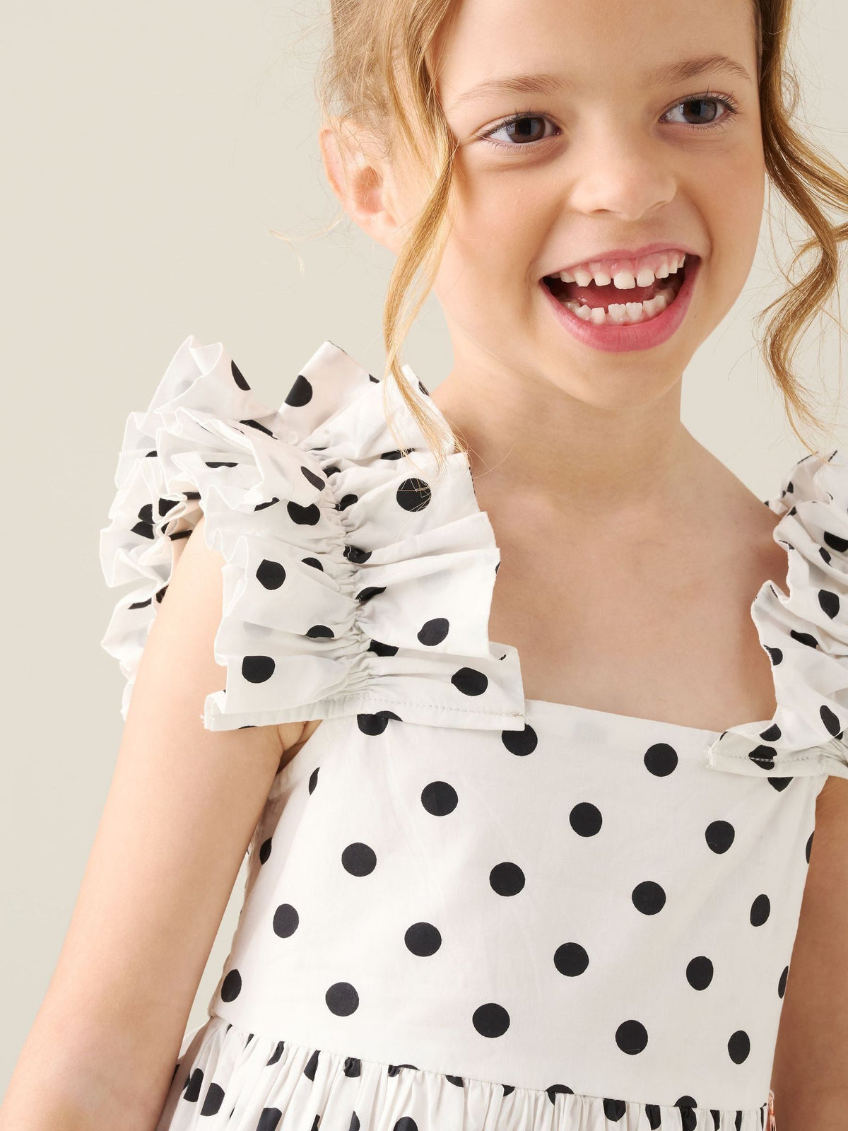 Dsiney Kidz - Angel & Rocket White Amber Polka Dot Dress image 5