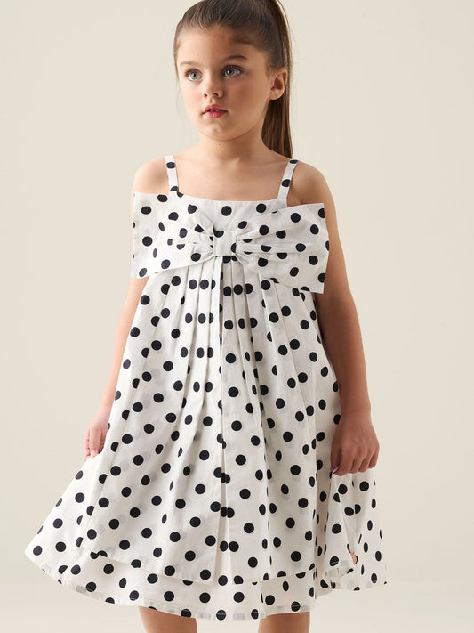 Dsiney Kidz - Angel & Rocket White Amber Polka Dot Bow Dress image 2
