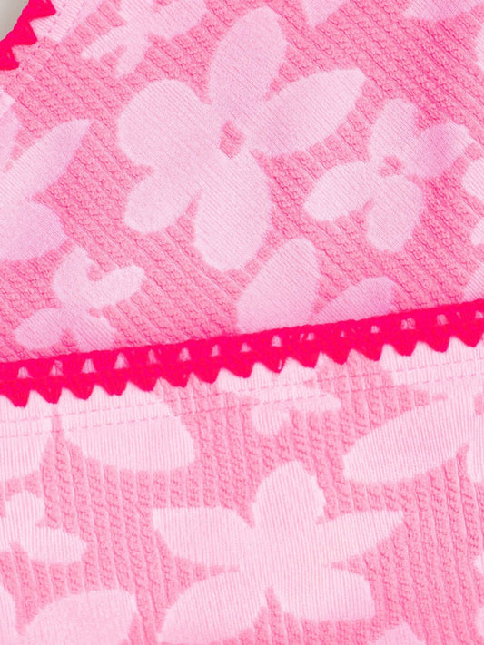 Dsiney Kidz - Angels By Accessorize Pink Girls Floral Textured Bikini Set image 2