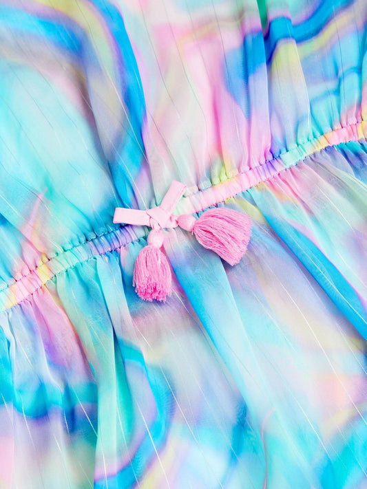 Dsiney Kidz - Angels By Accessorize Blue Girls Shimmer Ombré Kaftan image 2