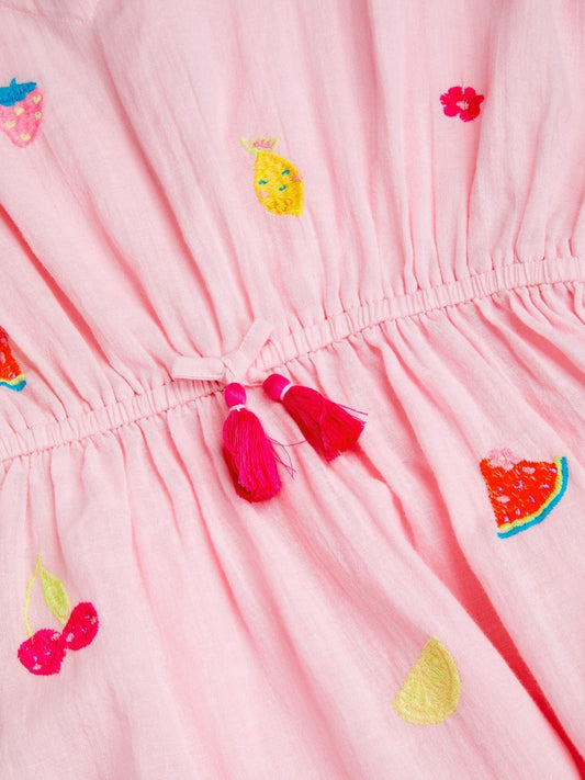Dsiney Kidz - Angels By Accessorize Pink Fruit Embroidered Cotton Kaftan image 2