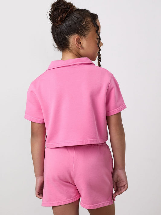 Dsiney Kidz - Gym King Pink Junior Haze Loopback Collar Top image 2