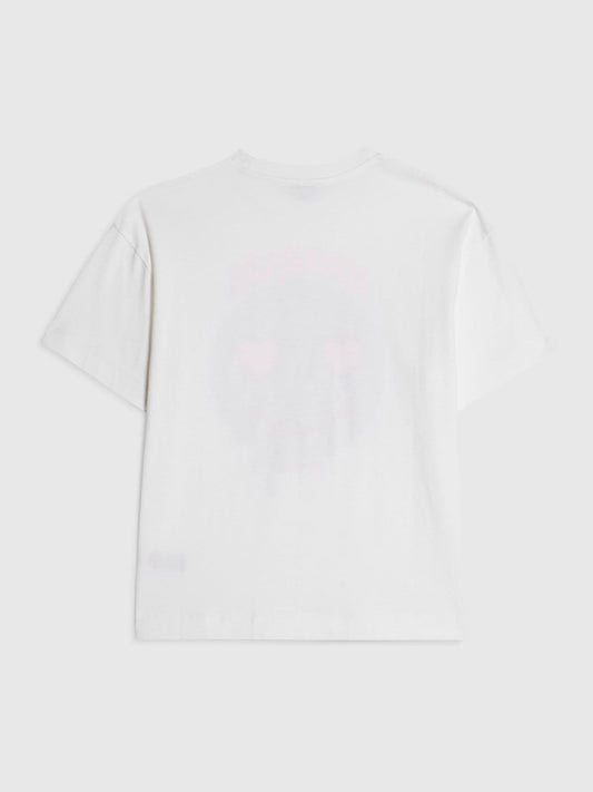 Dsiney Kidz - River Island White Leopard Smiley T-Shirt image 2