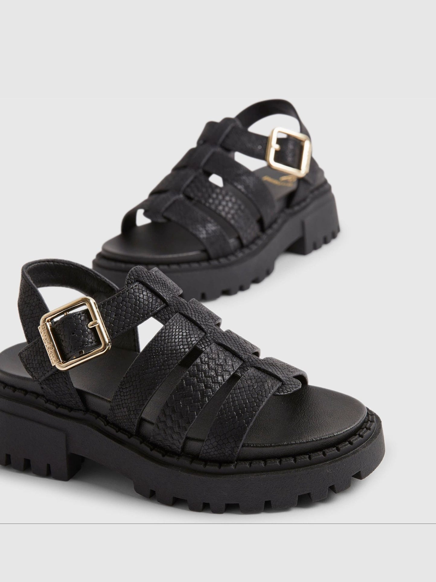 River Island Black Gladiator Heeled Sandals image 5