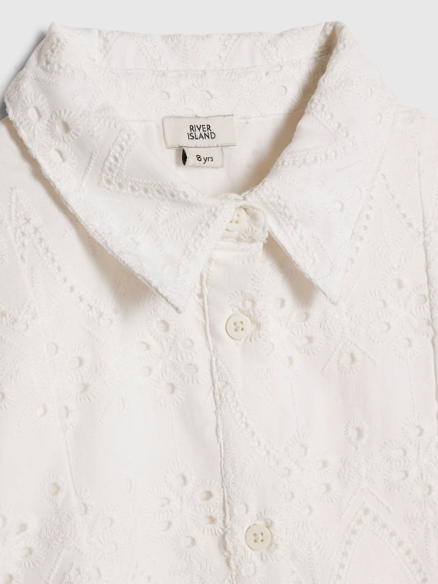 River Island White Floral Broidery Dress image 4