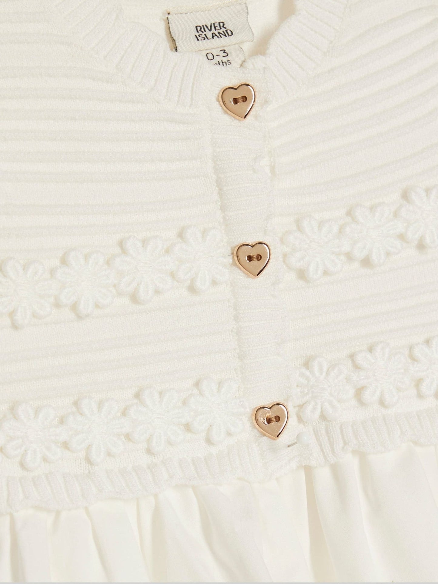 River Island White Knitted Broidery Dress image 4