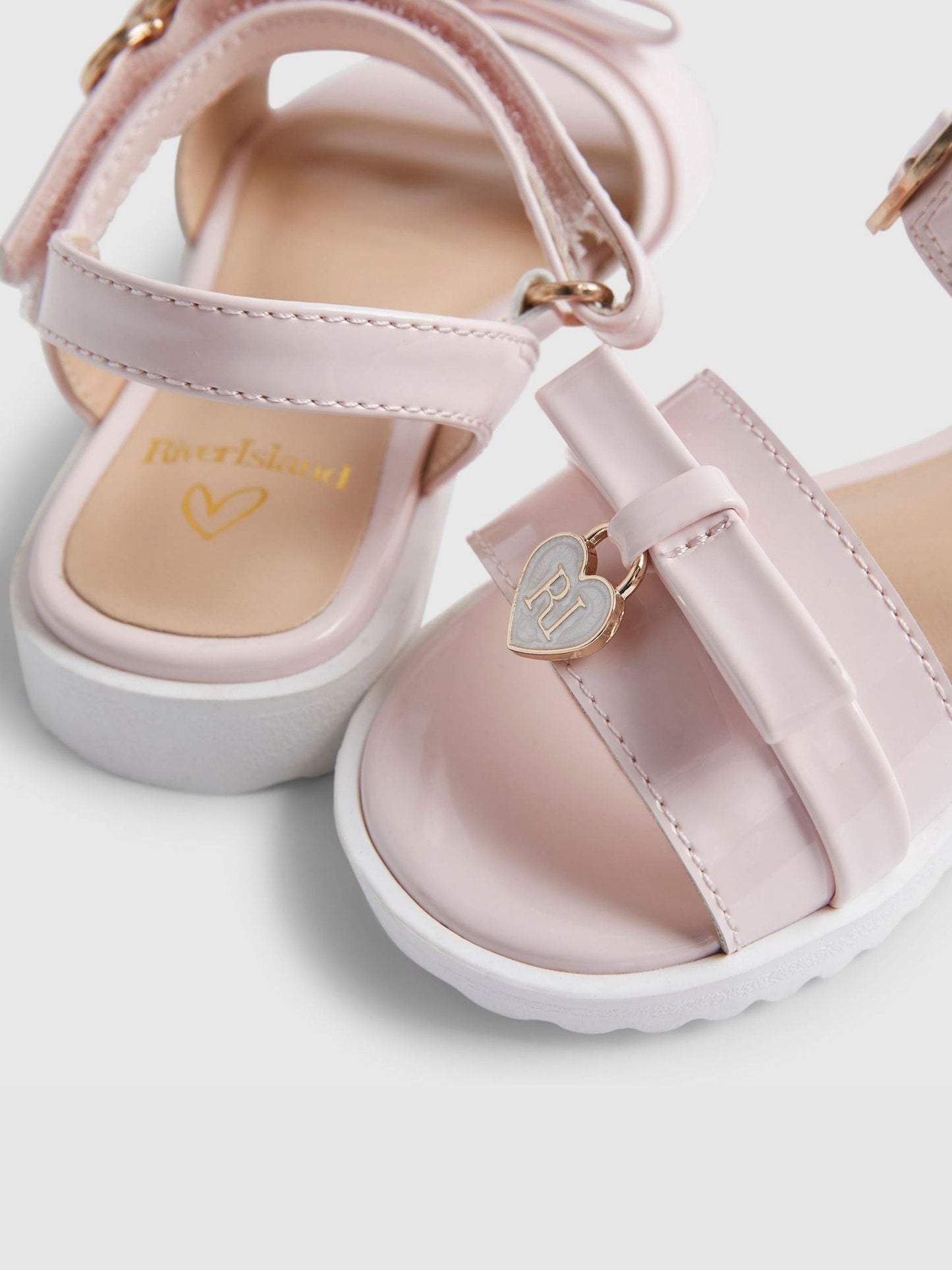 River Island Pink Metallic Bow Wedge Sandals image 4