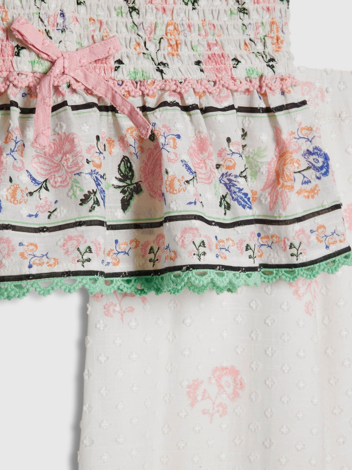 Dsiney Kidz - River Island Cream Cabbages & Roses Smock Frill Top & Trousers image 6
