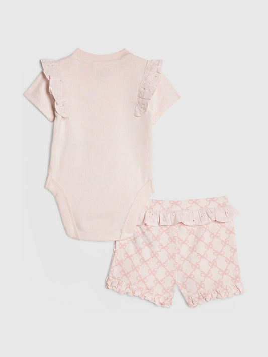Dsiney Kidz - River Island Pink Love Bodysuit & Shorts Set image 2